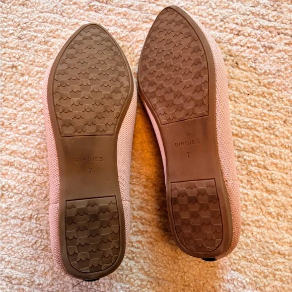 Birdies Blackbird Flats Size 7 Antique Pink Navy Trim Comfort Loafers - Picture 8 of 10